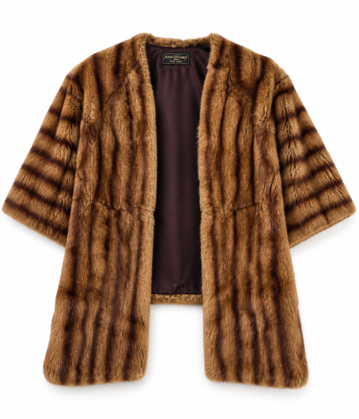Frank Loudaff Women Fur Coat Brown Vintage Luxe Glam Old Money Classic Chic