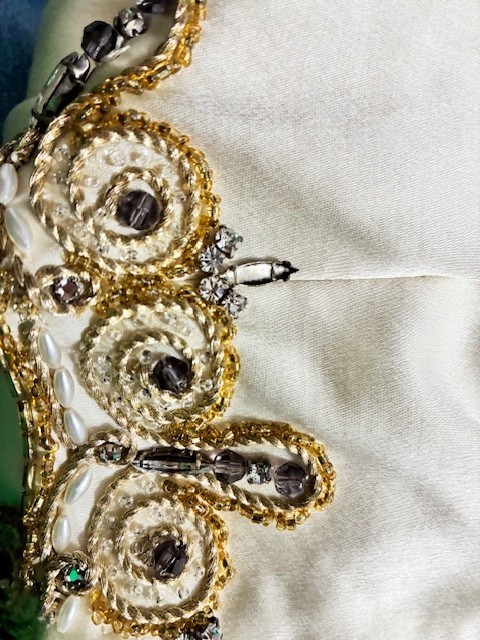 VTG 50’s 60’s Formal Women’s Gown Butter Yellow S Sleeveless Embellished Lined