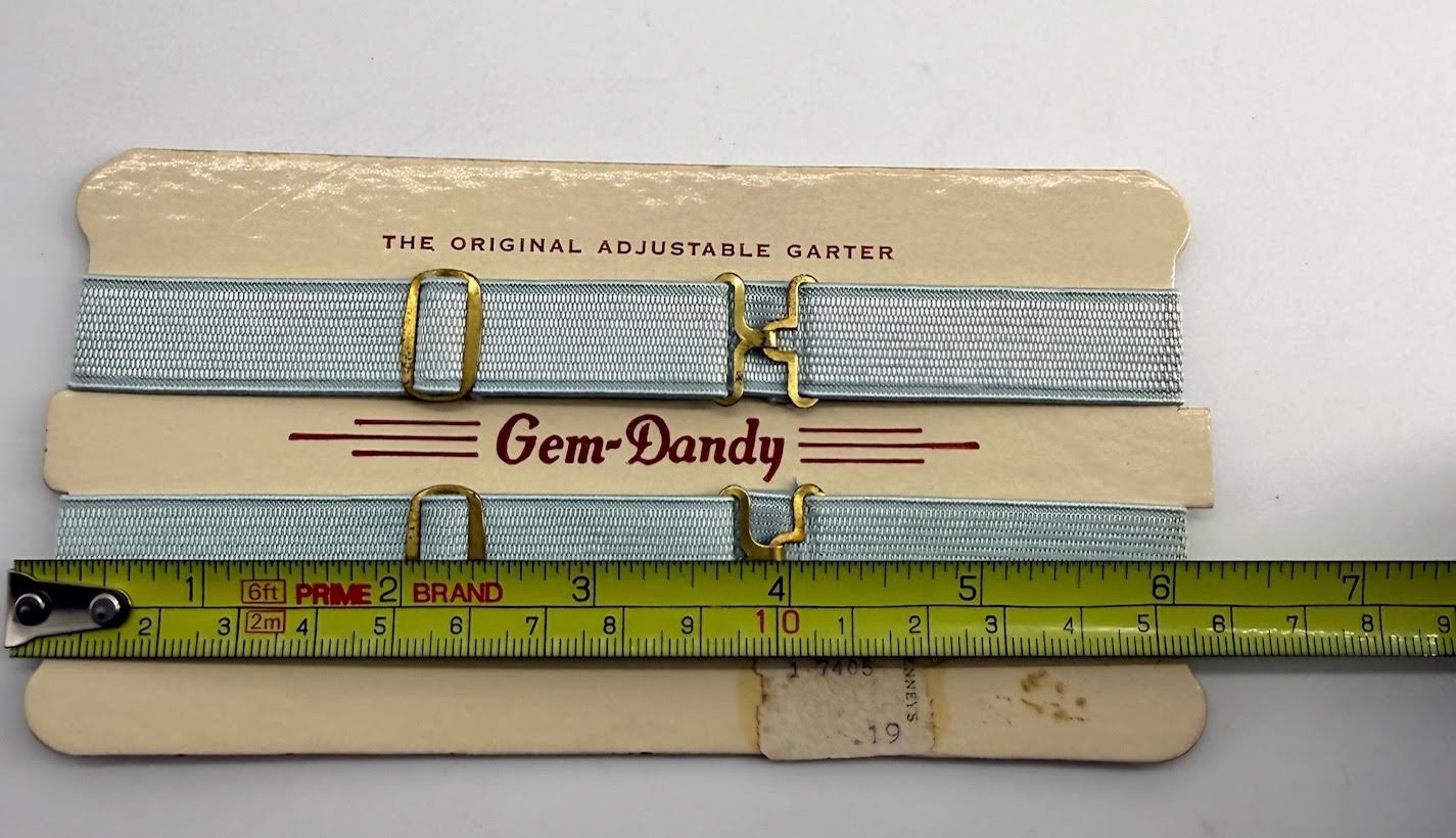 Vintage Gem Dandy Garters Blue Original Adjustable From Penneys 19 Cents