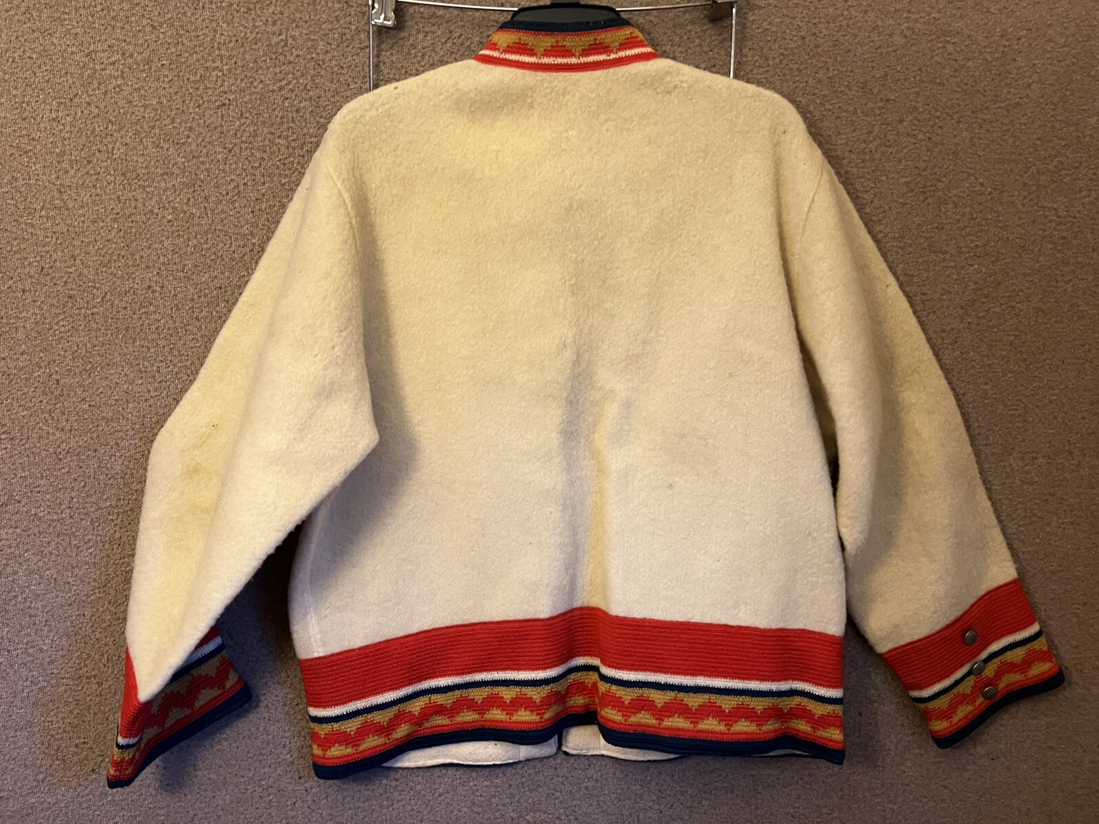 Vintage Firda by Evebofoss Jacket Womens Boiled Wool Nordic Pewter Clasps