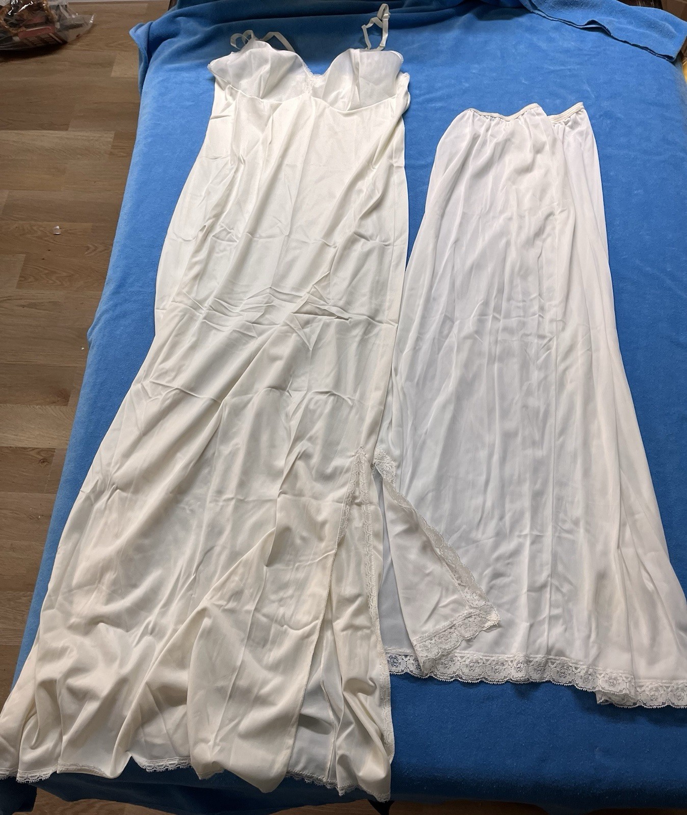 Vintage J C Penney Long White Slip 34/12 LL & Lorraine Long Half Slip Size M