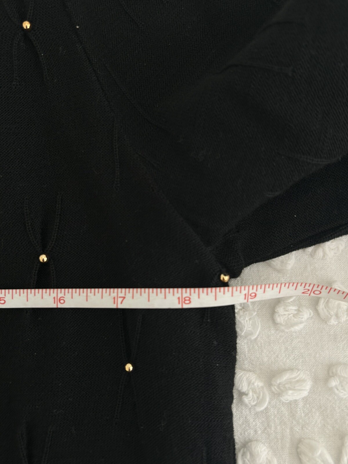 Vintage 1980’s Black Gold Button & Beads Cardigan Padded Shoulders Size Sm EUC