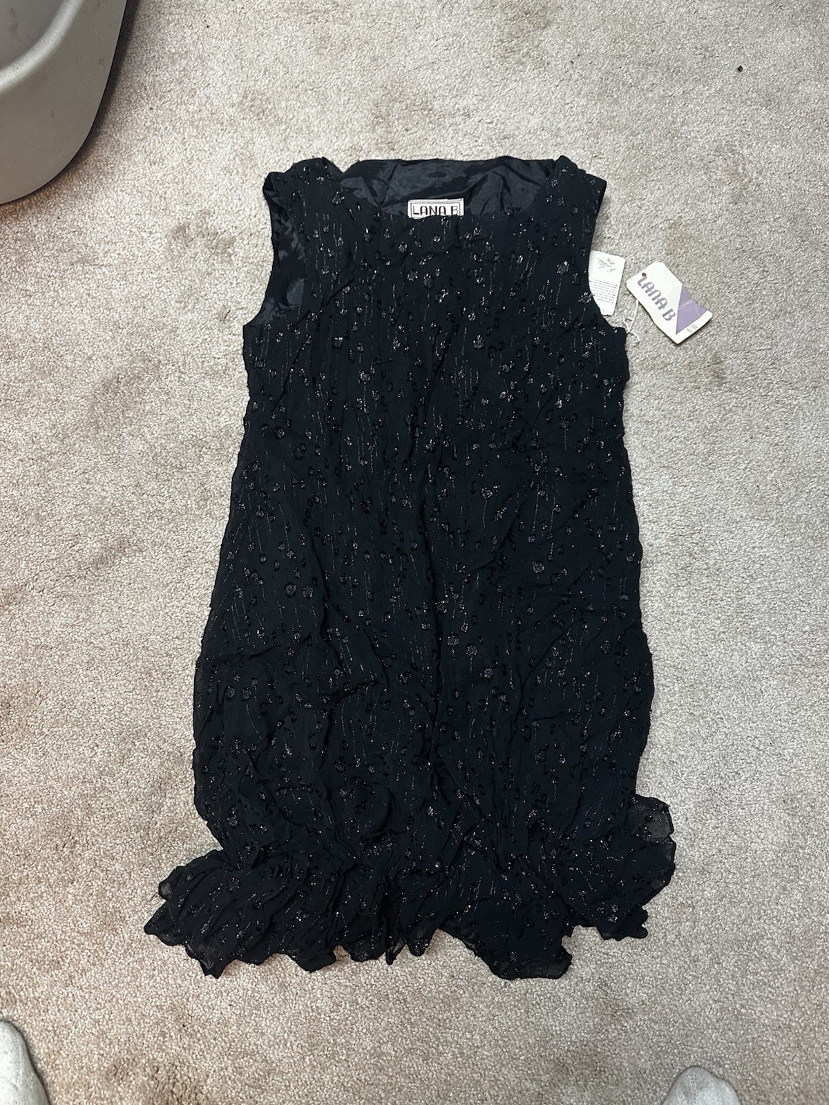 Lana B vintage dress Size 9/10 Cinched ruffled bottom