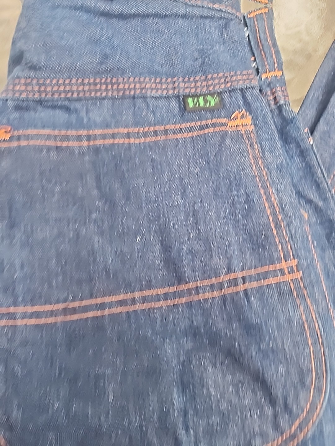Vintage 70s Ely Denim Jeans Carpenter Dungaree Pants size 24×32 Dark Nwot