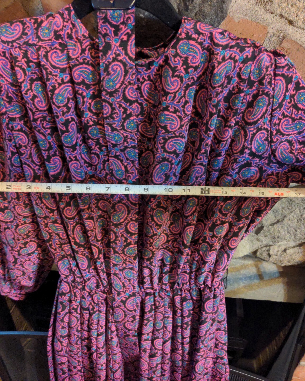Vintage Henry-Lee Petites Pink Paisley Print Secretary Dress Elastic 6