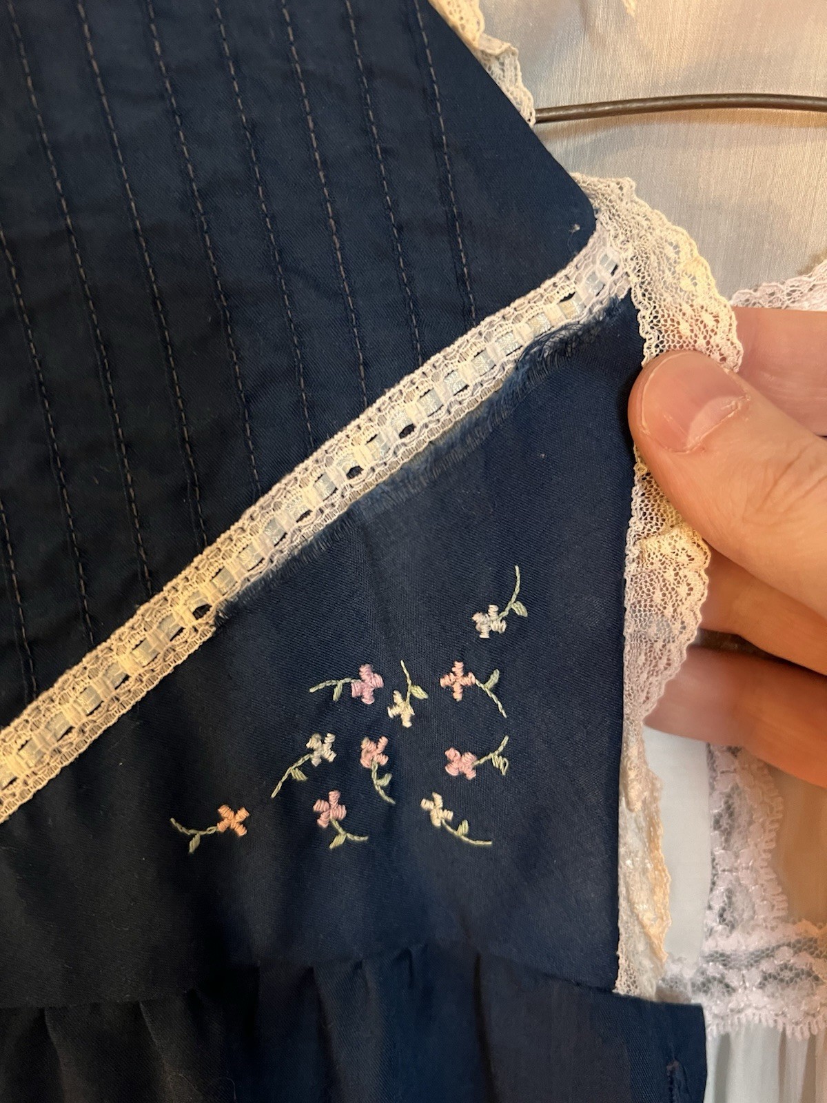 Vintage 1970s Blue Peignoir Set Brandywine Robe Nightgown Long Flowy
