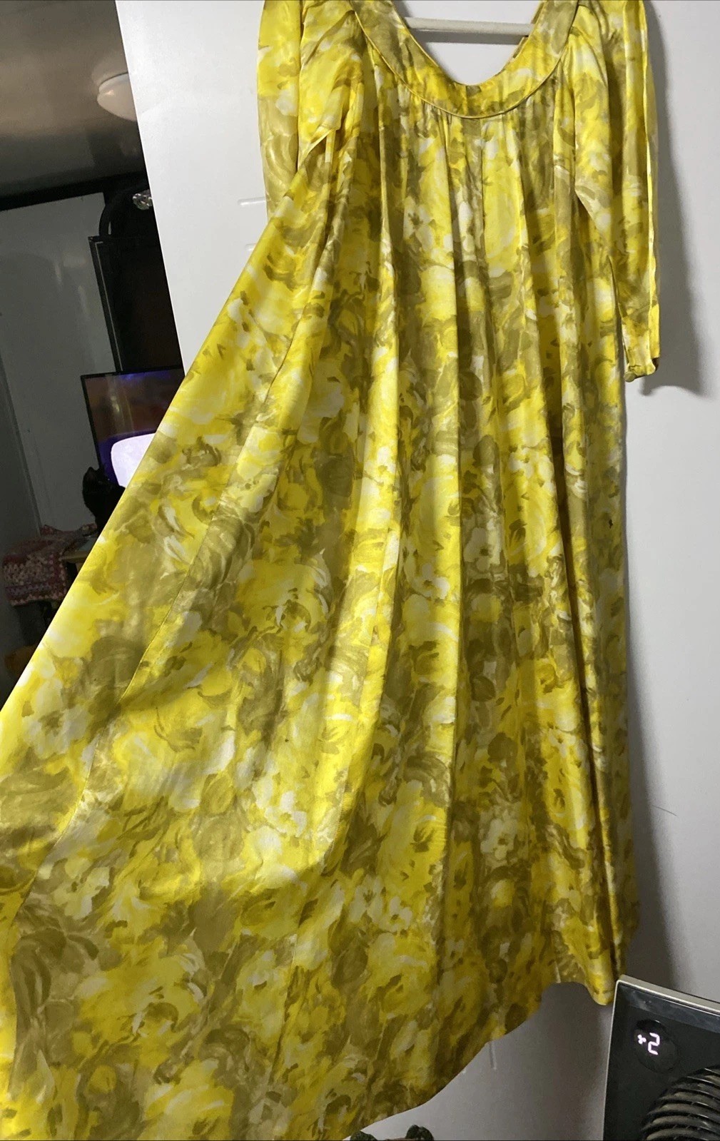 Vintage LIBERTY HOUSE KIYOMI Yellow Floral Long MuuMuu Dress Women’s Size XS