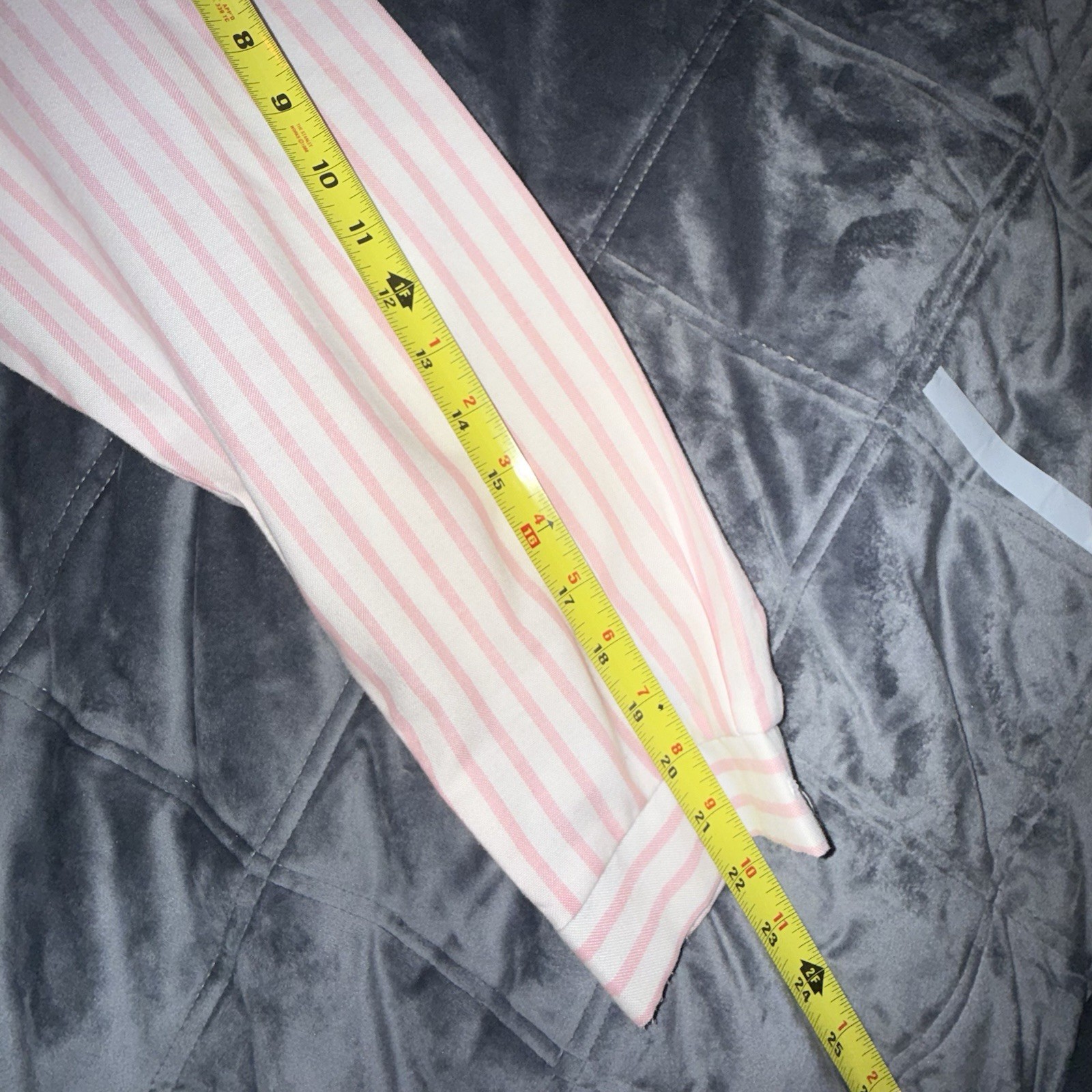 Vintage JT Dress Pink White Striped Shirt Dress Belted USA 80s Women’s 12 EUC