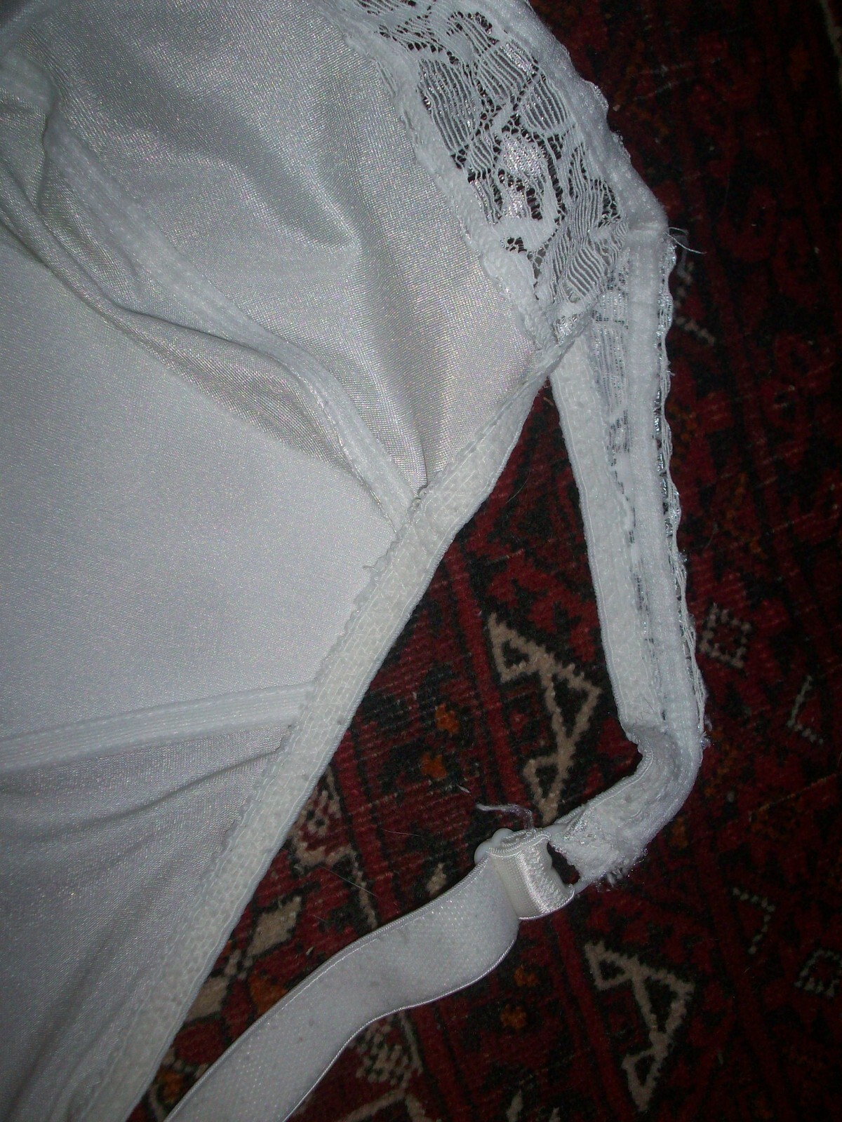 Playtex Collection Bra White Lace Trimmed Not Padded #4251 Sz 36D Made in USA