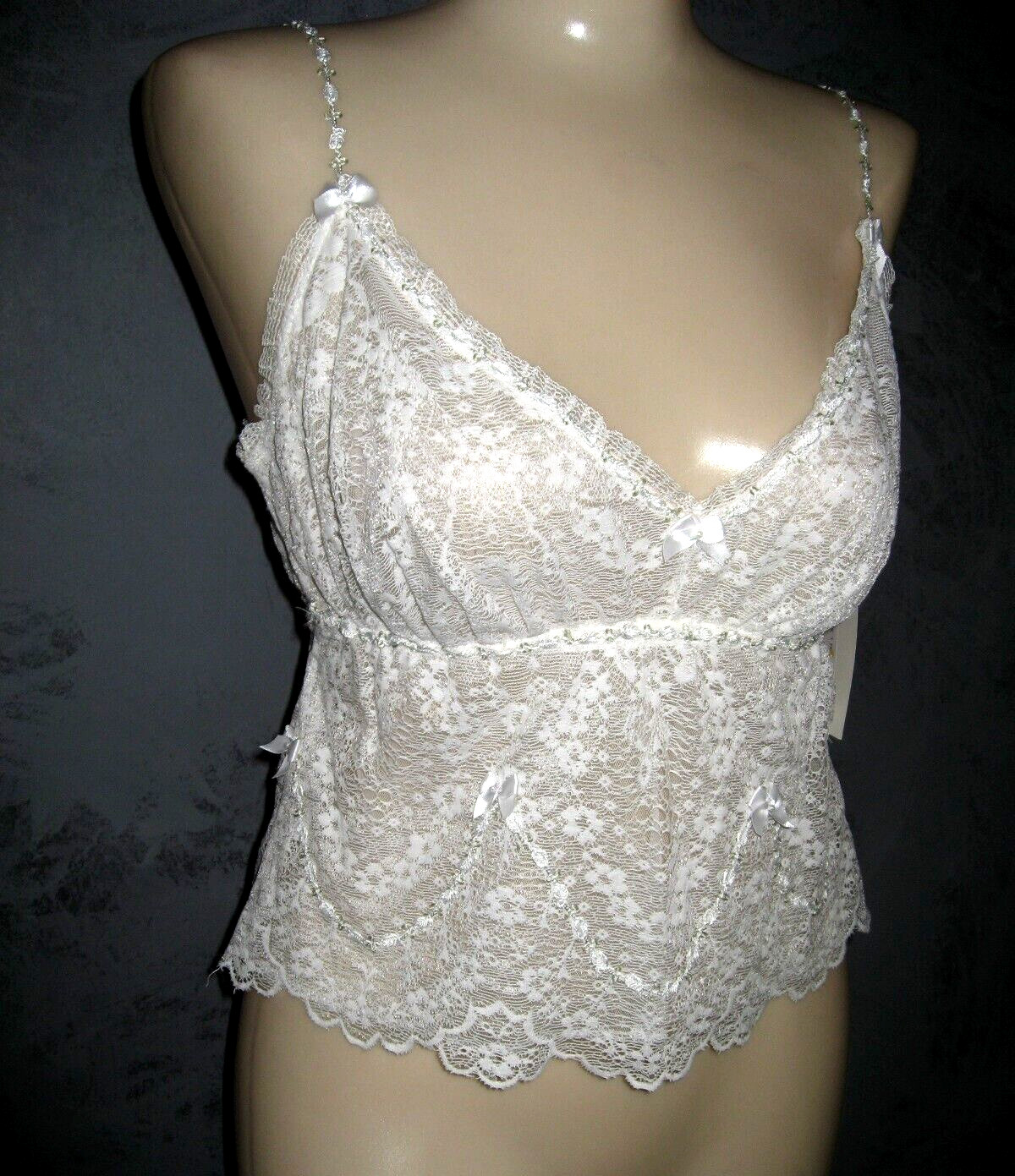 Claire Pettibone Luxury Lingerie Lace Cami White Crop 34 Jana S Bridal Retro NWT