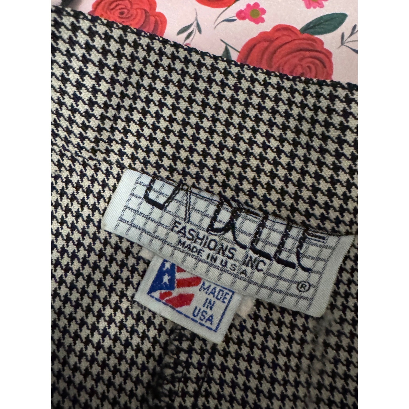 Vintage La Belle Houndstooth High Waisted Trousers Straight Leg Pants Size 3 d3