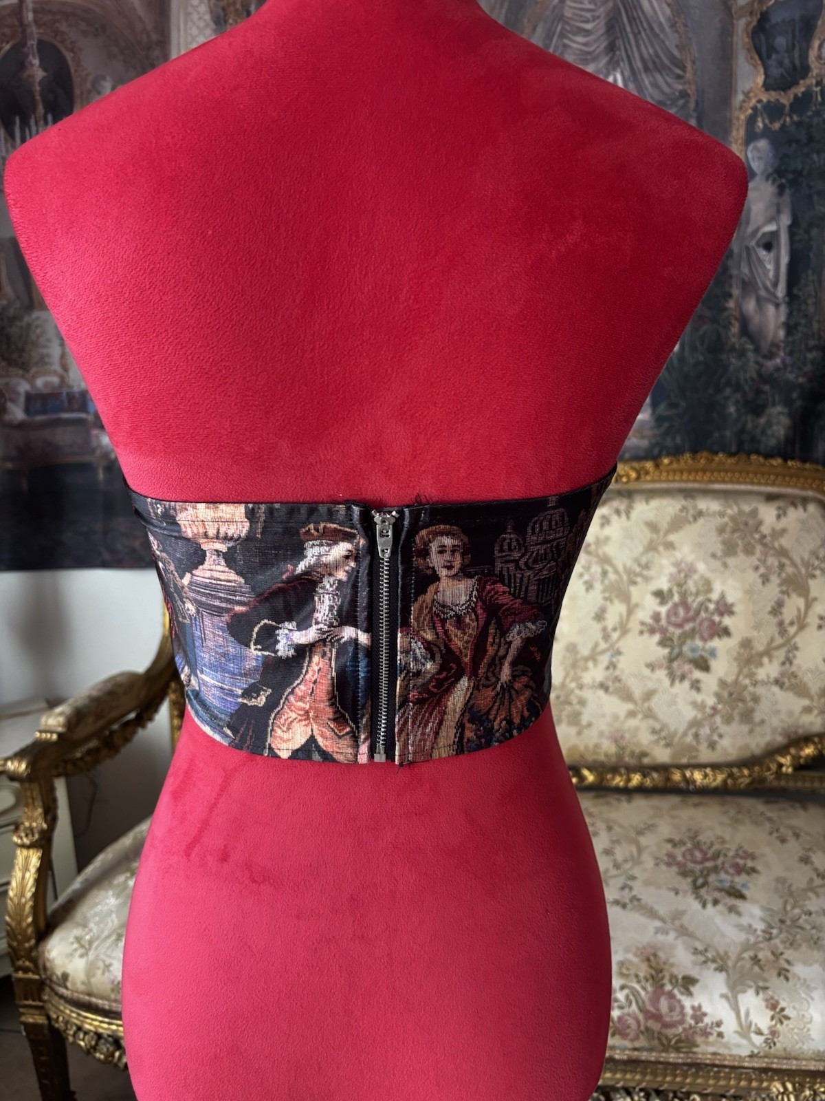 Rococo Renaissance Art Print Corset Top Strapless Bustier Coquette Fairycore S