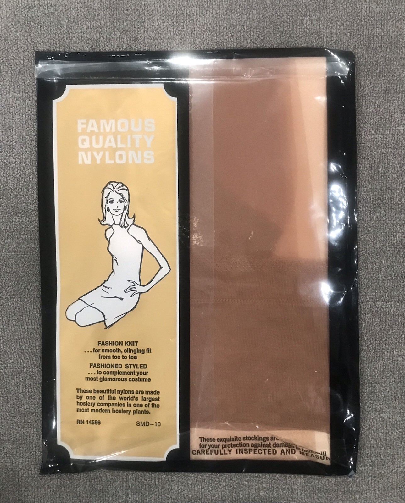 Vintage Pair 100% Seamless Nylons size 9 1/2 Beige Stockings New In Package