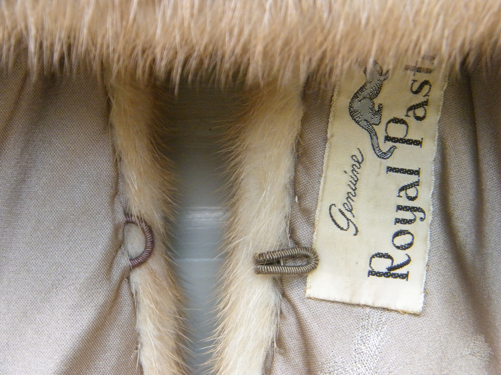 Vtg Royal Pastel Mink Fur Stole Wrap Jacket Shoulder Cape Coat Bridal Clearfield