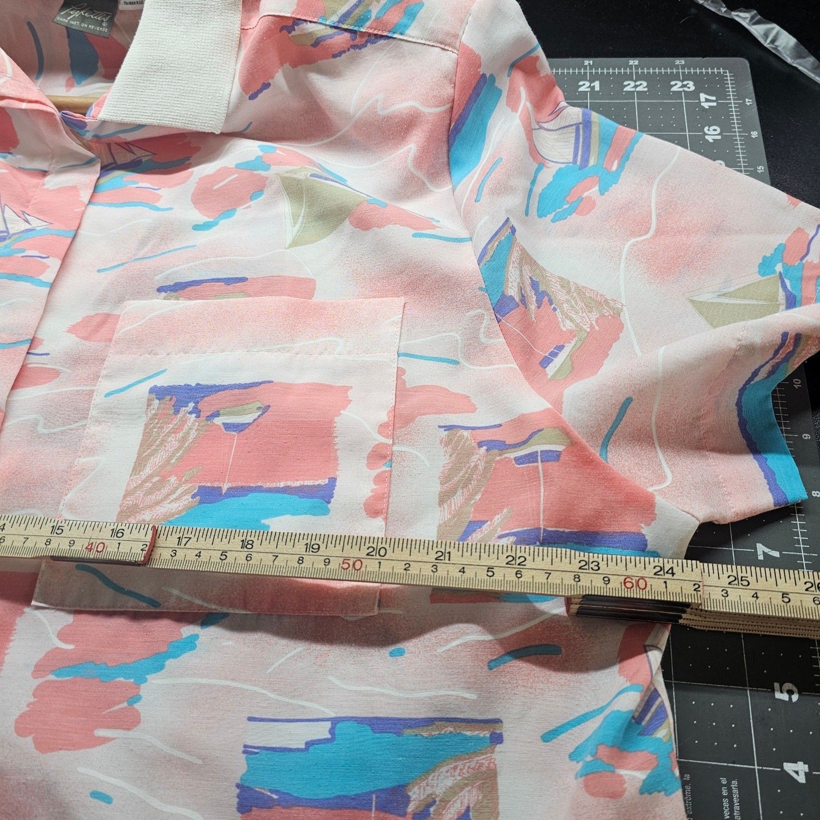 Vintage Sailing Blouse Womens 2X Pink Nautical Cottage Preppy 90s Granny Resort