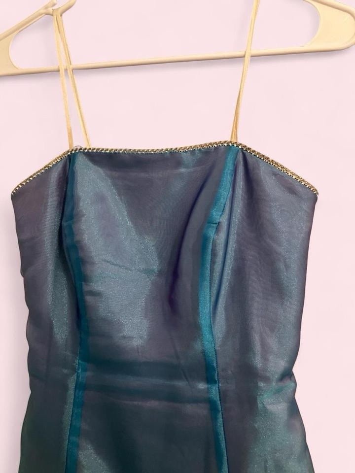 Vintage 90’s JUMP Iridescent Blue Formal Prom Dress!
