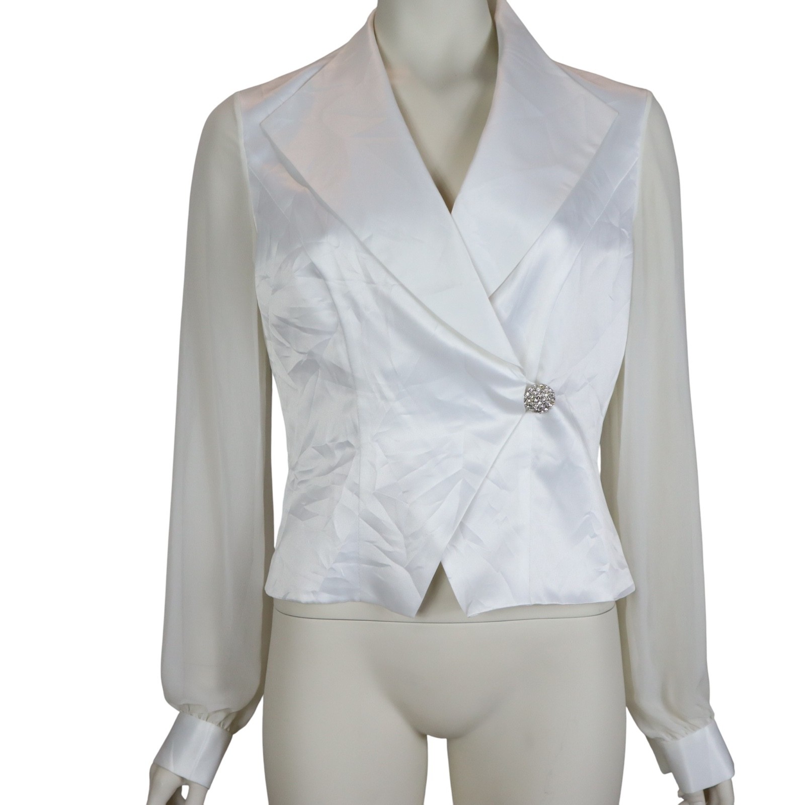 Vintage Adrianna Papell Evening Essentials Jacket Top Sheer Sleeve Women’s 8