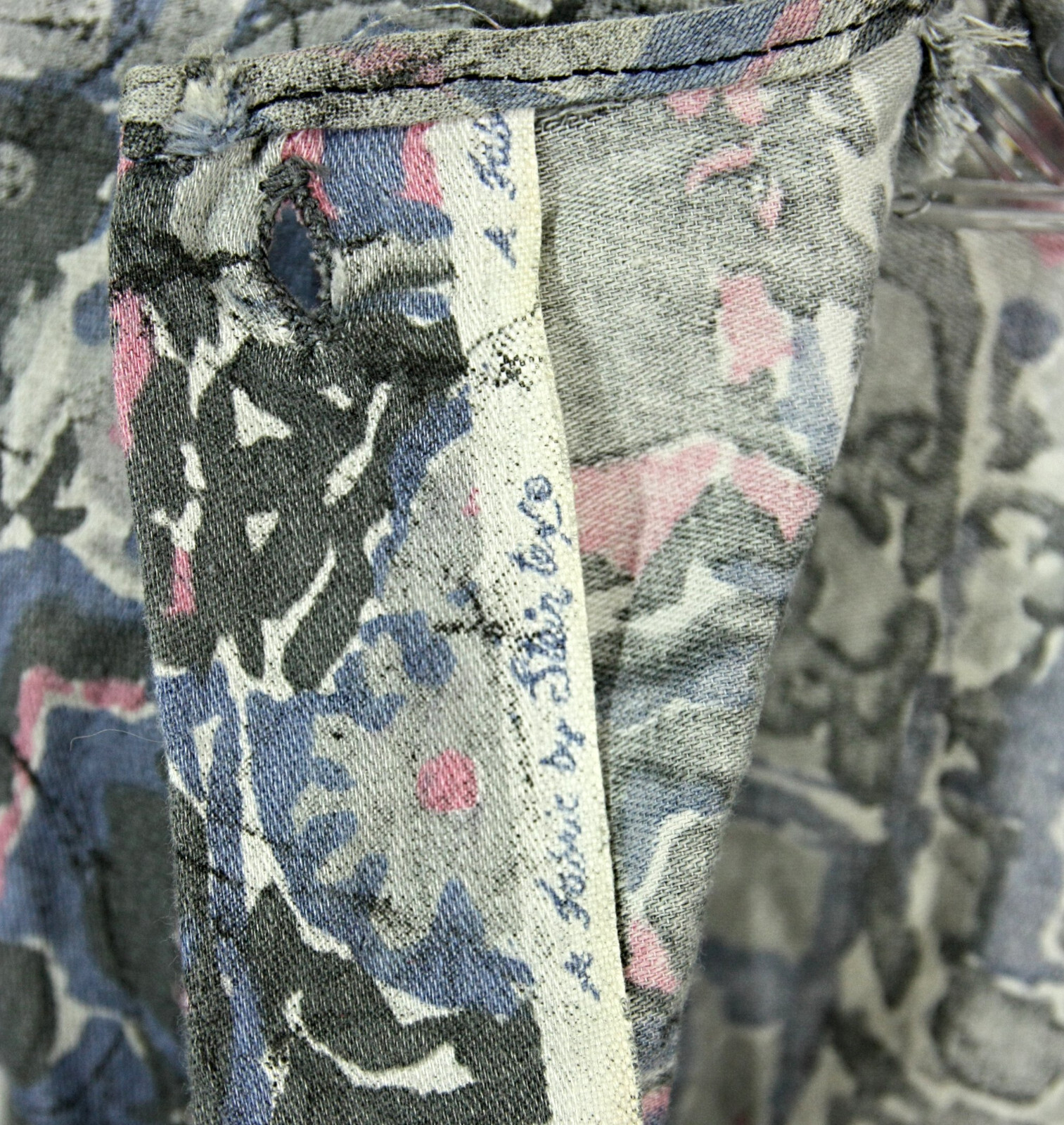 Vintage Jane Hunter Abstract Back Button Stein Tex Blouse Top MCM Sm XS 1960s