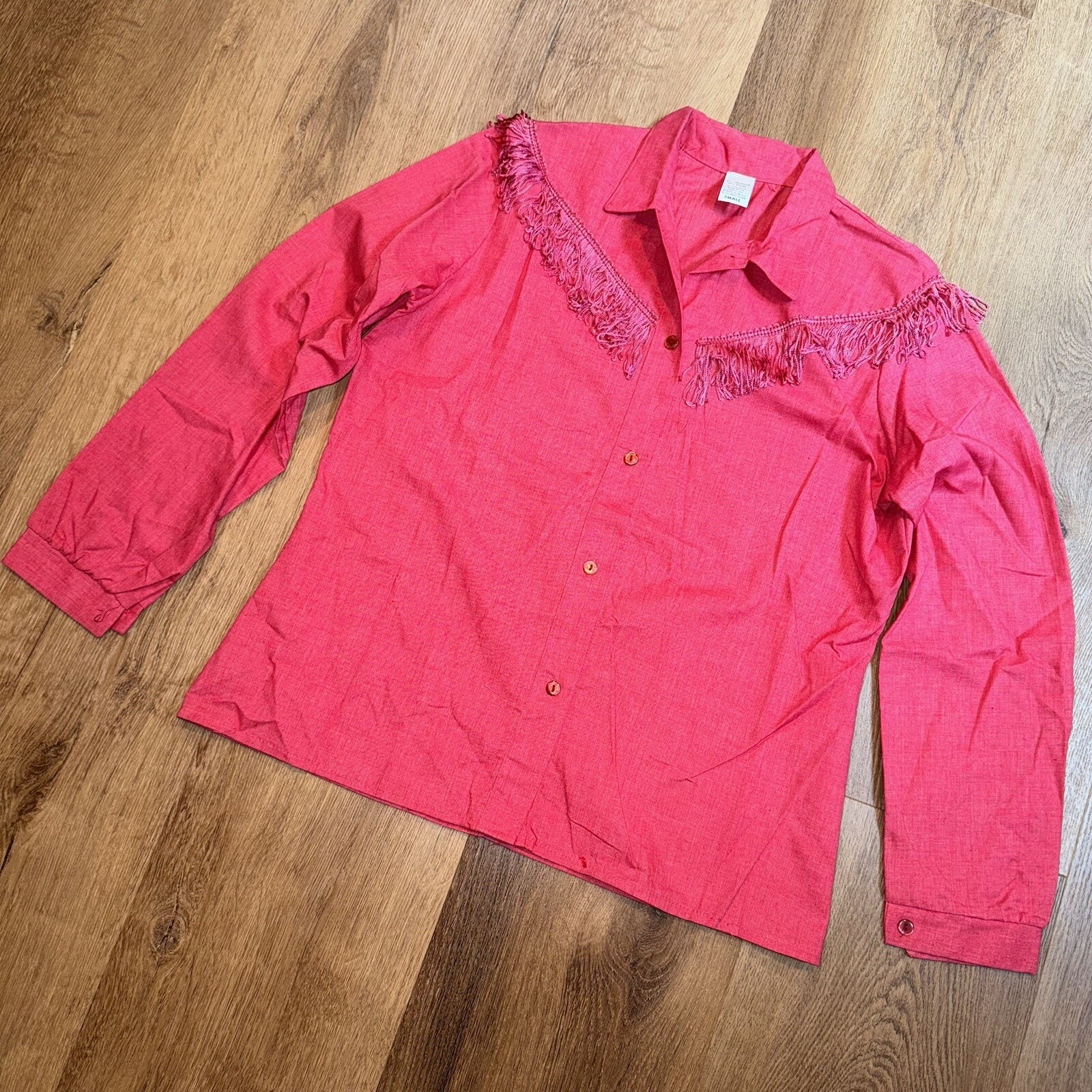 Vtg 70s Western Shirt Rockabilly Fringe Dolly Parton Cowgirl Rodeo Womens Small