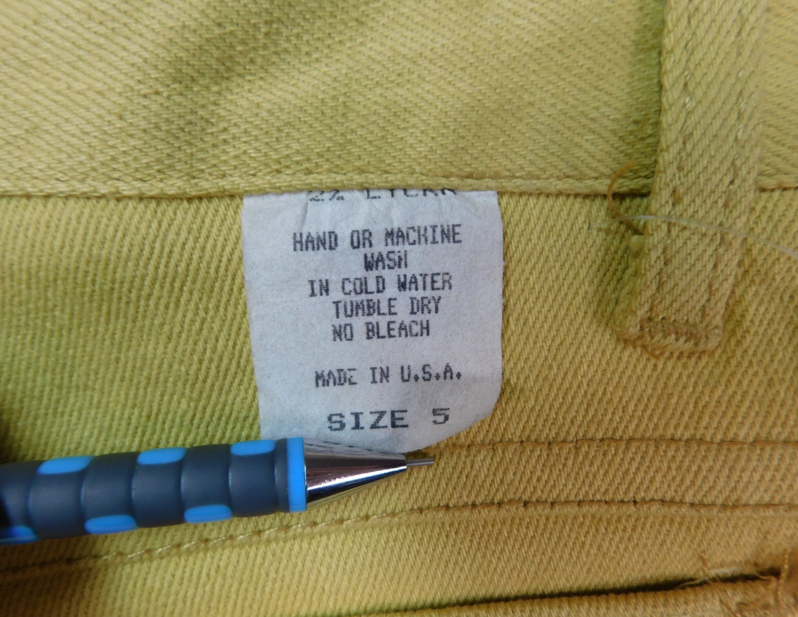 Vtg La Flamme Paris New York High Waist Jeans Womens 5 Yellow Deadstock 70s-80s