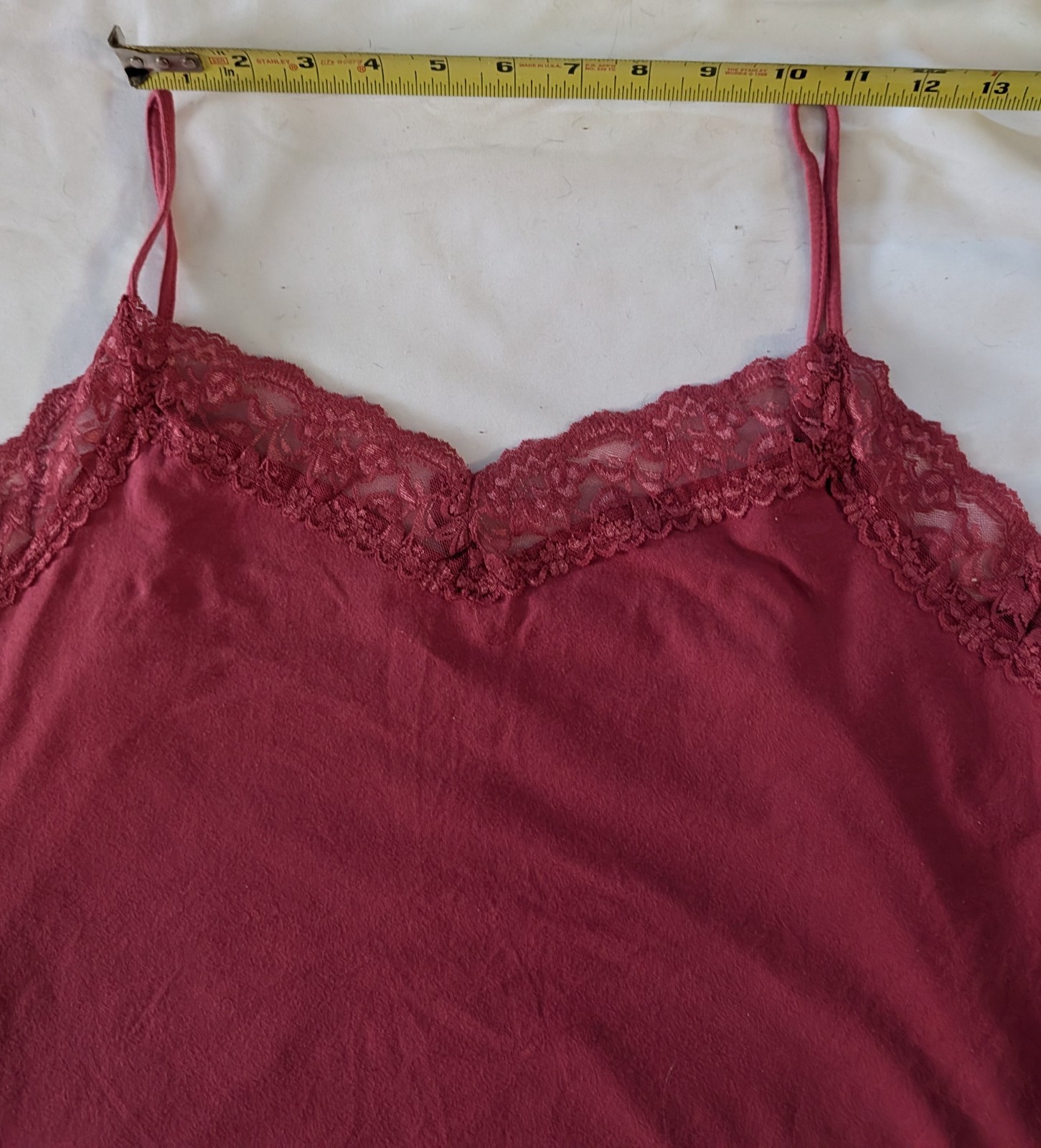 VTG Cami Top Maroon XL Van Heusen VTG Lace Trim Y2K Babydol Fairy Coquette Strap