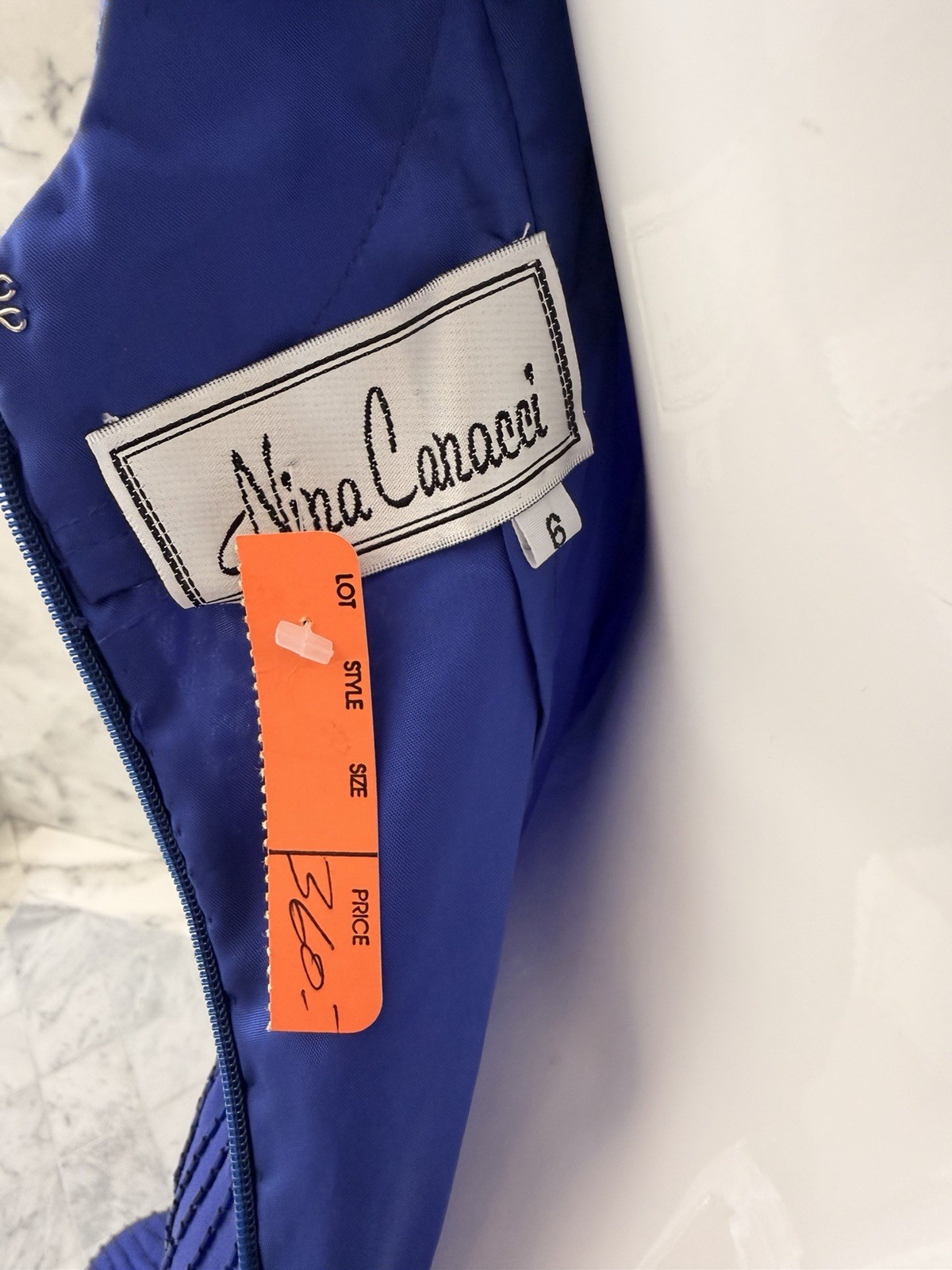 Vintage Nina Canacci Beaded Royal Blue Evening Gown Dress Size 6 Formal NWT