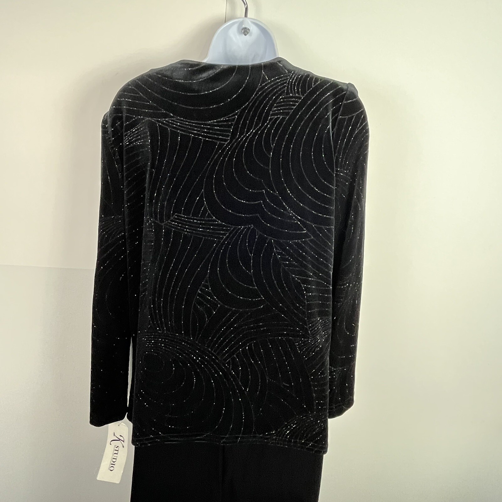 K Studio Beaded Jacket Dress Sz 8 Black Evening Elegance Formal VINTAGE NEW