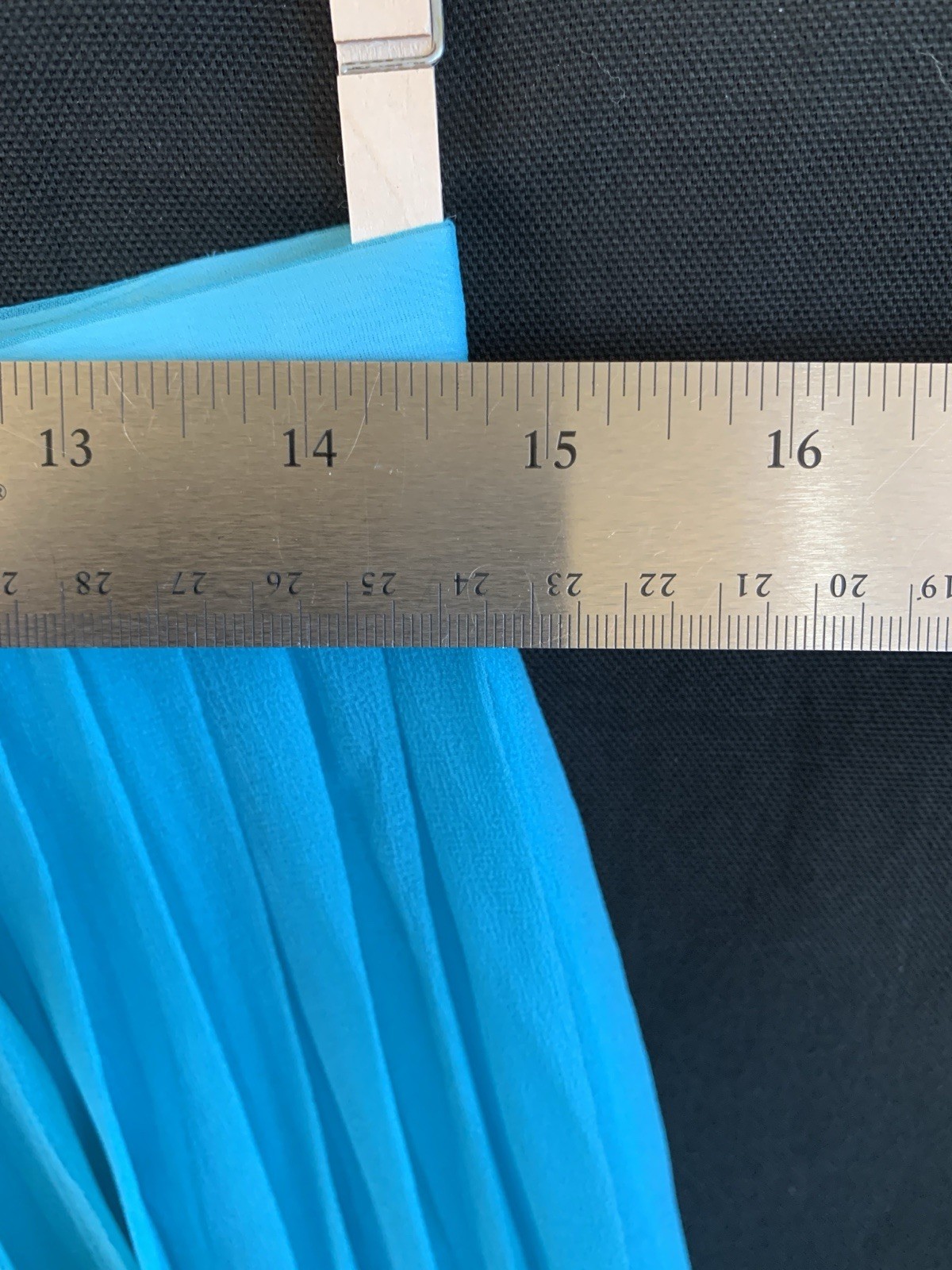 Vintage 1960s Silk Pleated Sheer Knee Length- Teal Blue