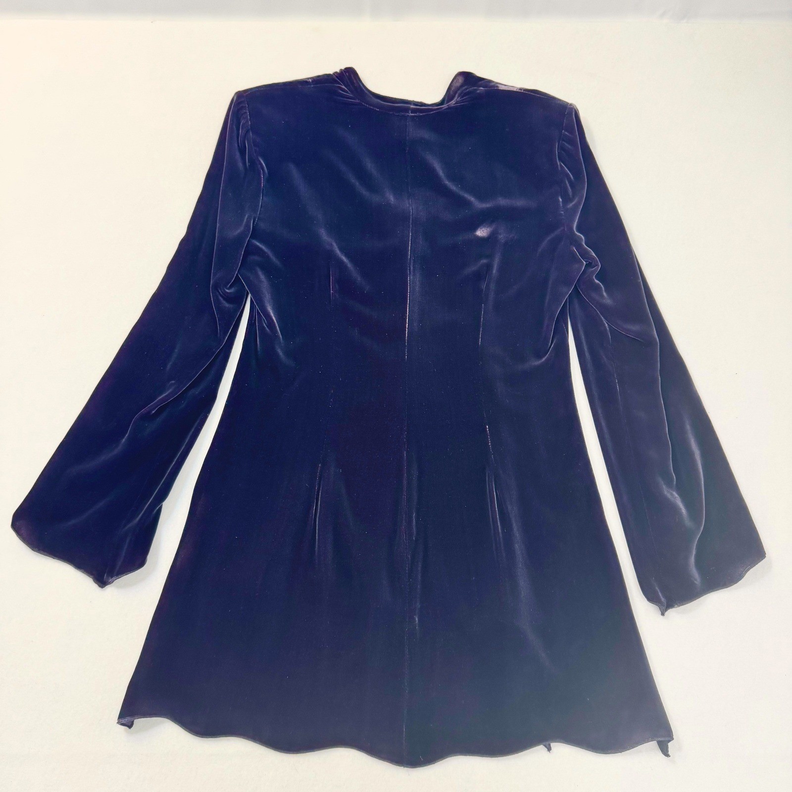 VTG Holly Harp Purple Silk Velvet Rosette Jacket Top Romantic Whimsy Small