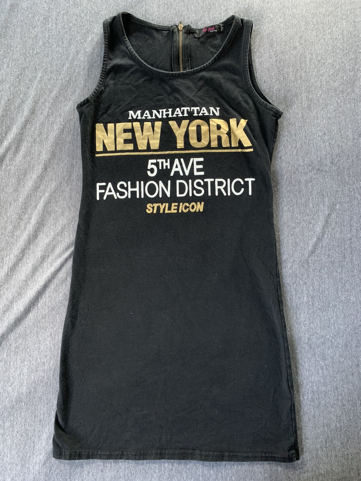 Vintage 90s Y2K Fashion Core Club Mini Dress New York Icon News Print Sex & City