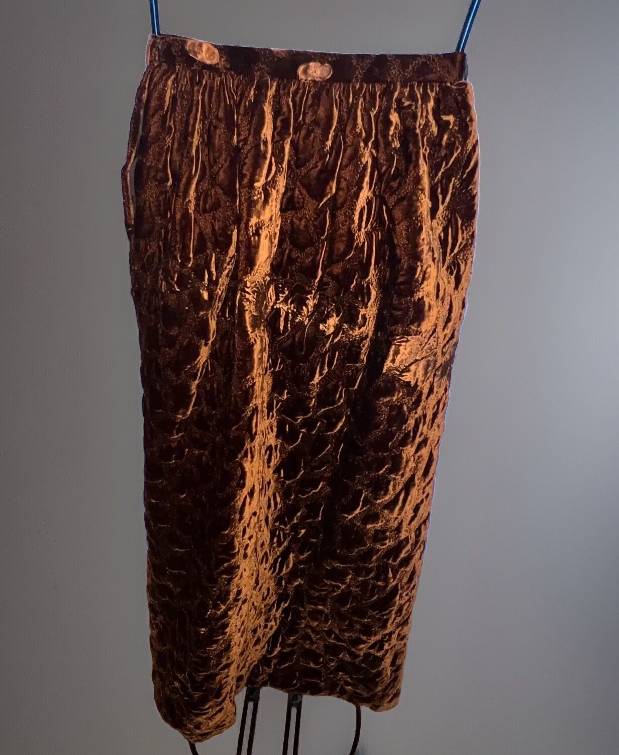Oscar de la Renta Elegant 70s Vintage Maxi Glamour Crushed Velvet Rock Opera
