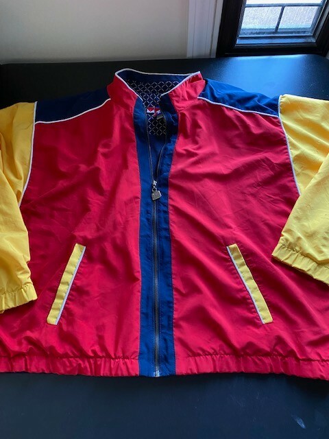 Vtg TAIL Women’s Tennis Windbreaker Jacket Colorful Graphic Print Large 90s USA