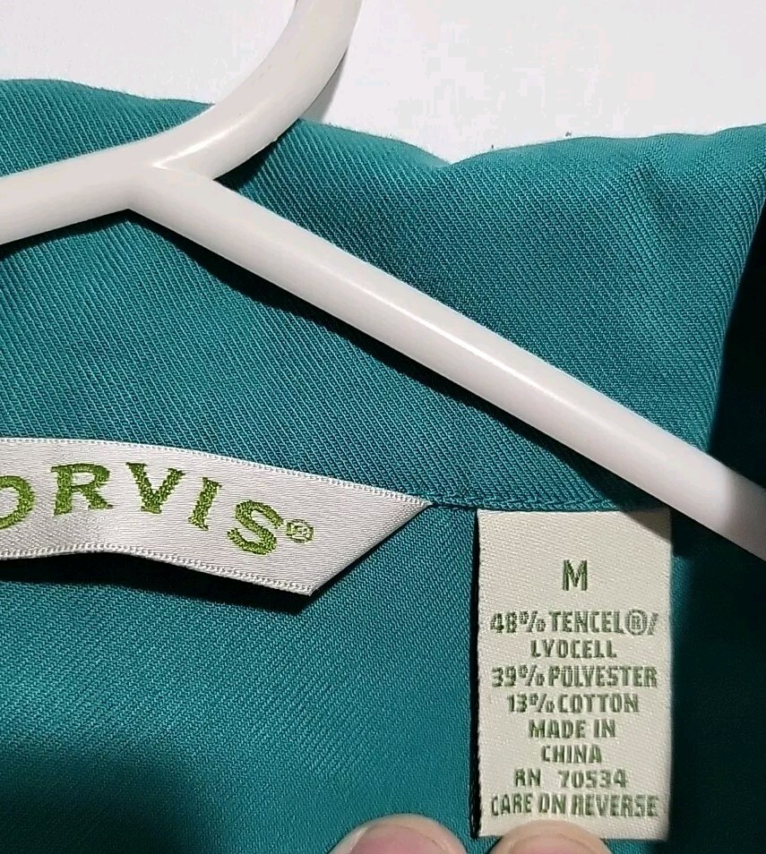 Vintage Orvis Jacket Women’s Medium Green Full Zip Polycot 80’s Casual Outdoors
