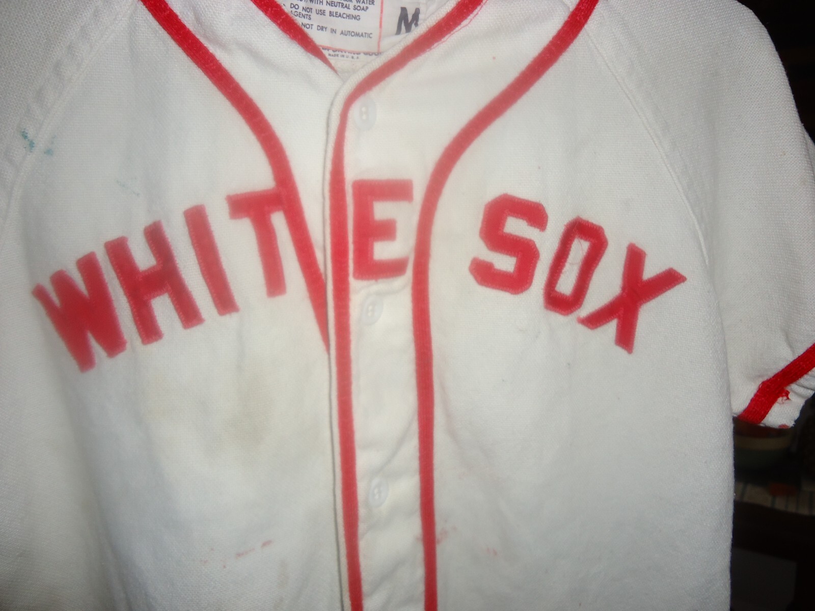 Vintage WHITE SOX Youth Little League Baseball Jersey, WILSON, Made in USA Sz M