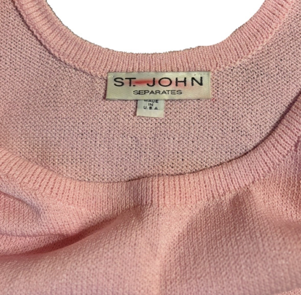 Vintage St. John Pink Santana Knit Tank Size Medium ( Skirt Sold Separately )