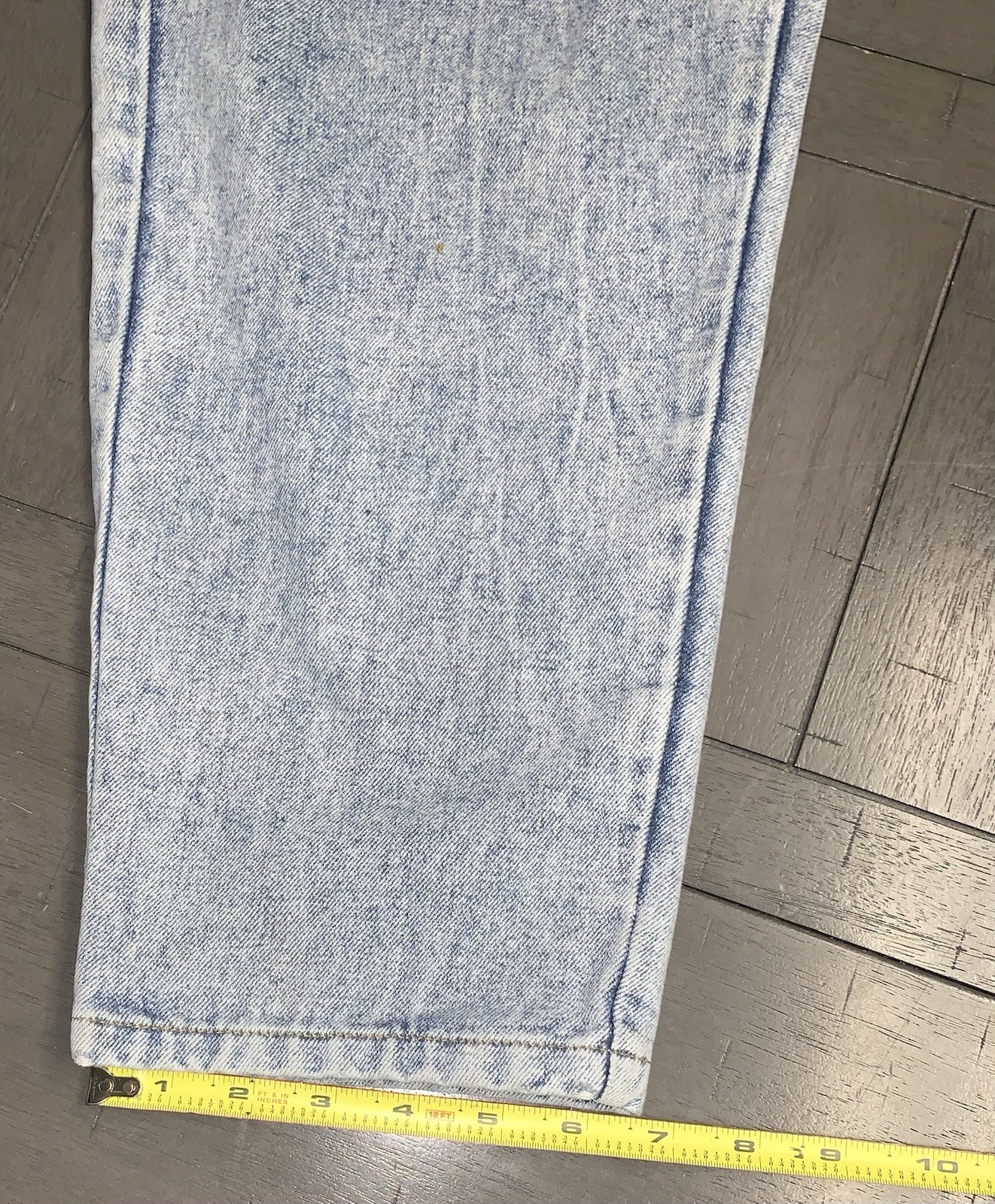 A2 90s WOMENS MEDIUM ACID WASH BUGLE BOY COMPANY BIB OVERALLS FLY GIRL 34 X27”