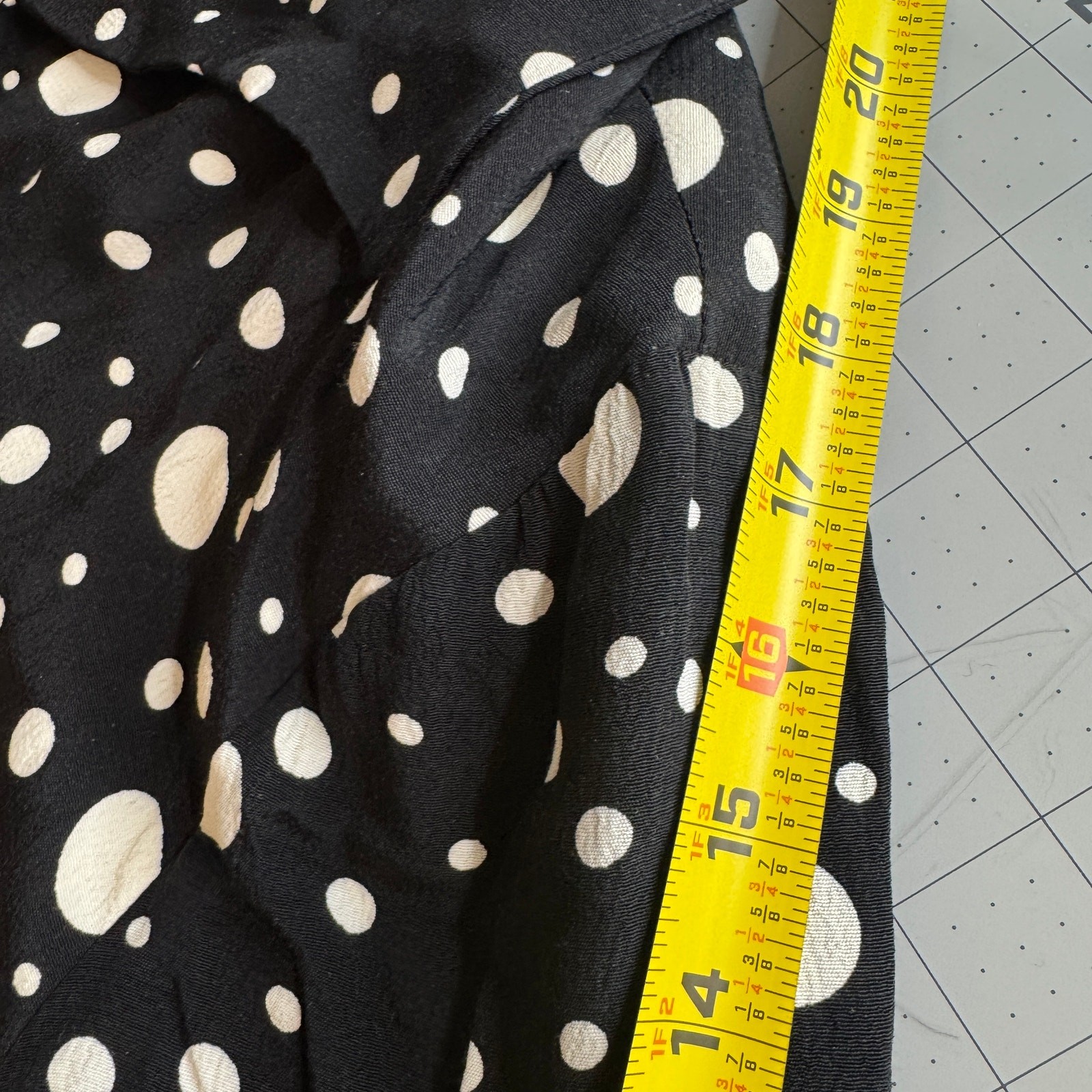 Vintage 80s Black White Polka Dot Blouse Pinup Rockabilly Peplum Retro XL 1X Top