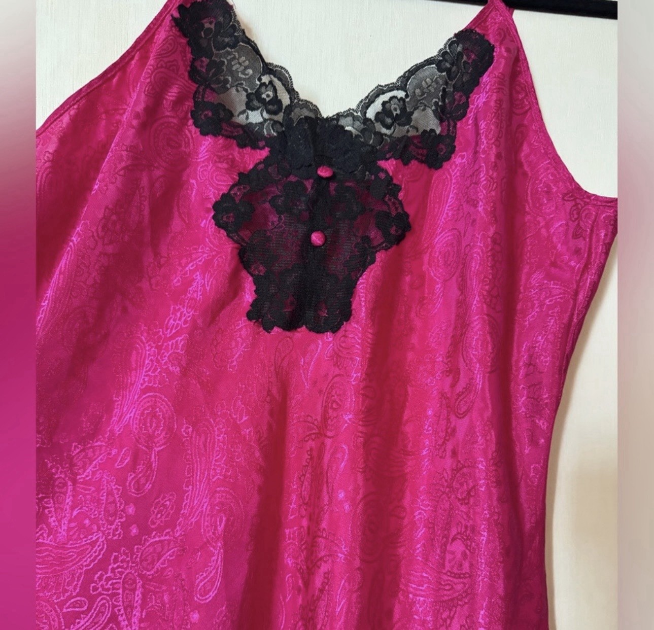 Vtg Intimate Pleasures Lace Slip Dress Night Gown Lingerie Sz 14-16 Women’s