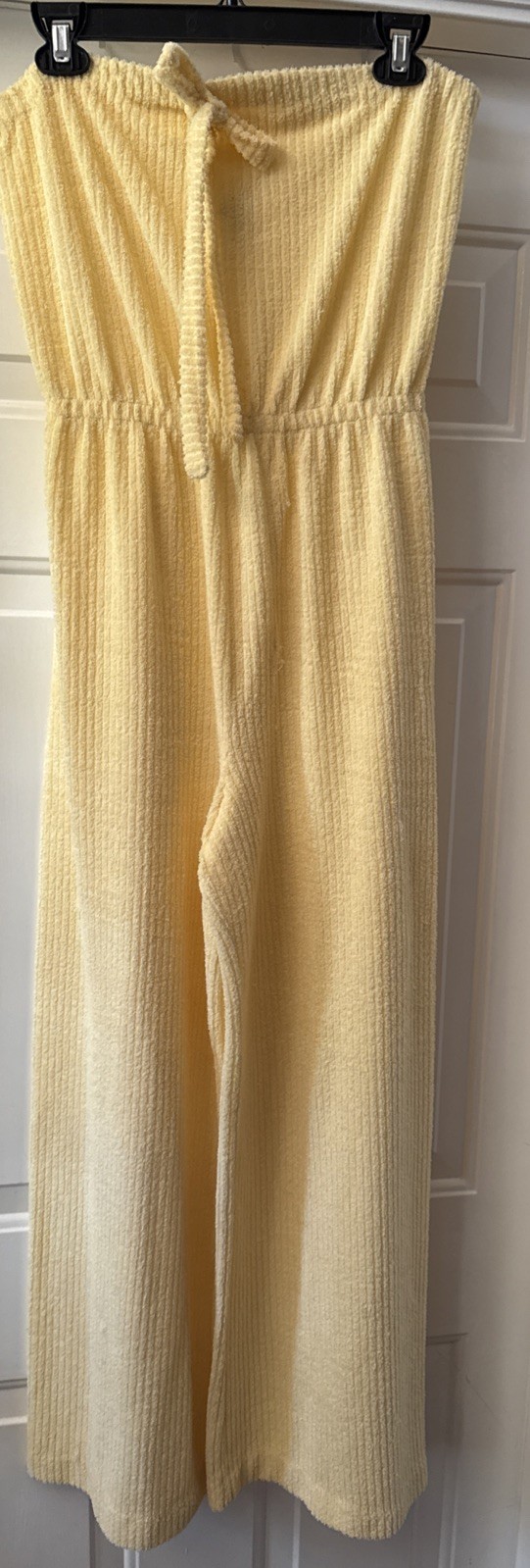 Vintage JC Penney Loungewear Yellow Terry Cloth Long Jumpsuit/Romper Size S