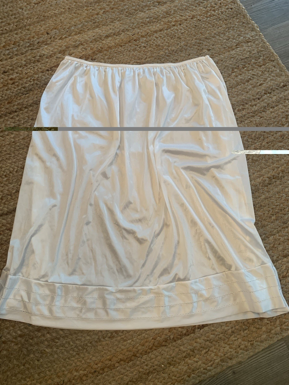 VELROSE HALF SLIP, SIZE 5X, White Nylon, 31” Long, EPOC