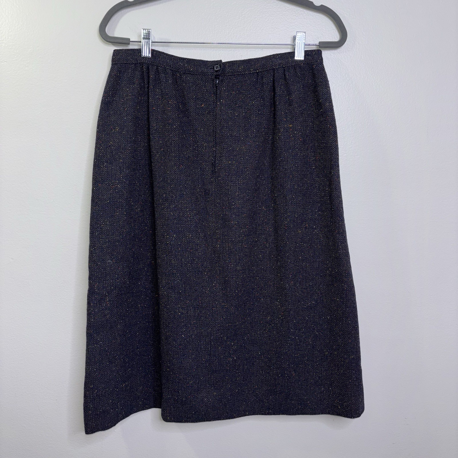 Vintage Pendleton Pure Wool Brown Tweed Skirt Size 12? See Pictures. Made In USA