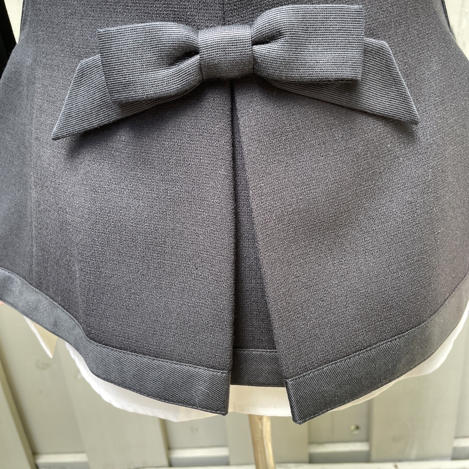 VNTG Rena Lange Structured Black Wool & Silk Blazer Jacket US4/ FR36/ GB08