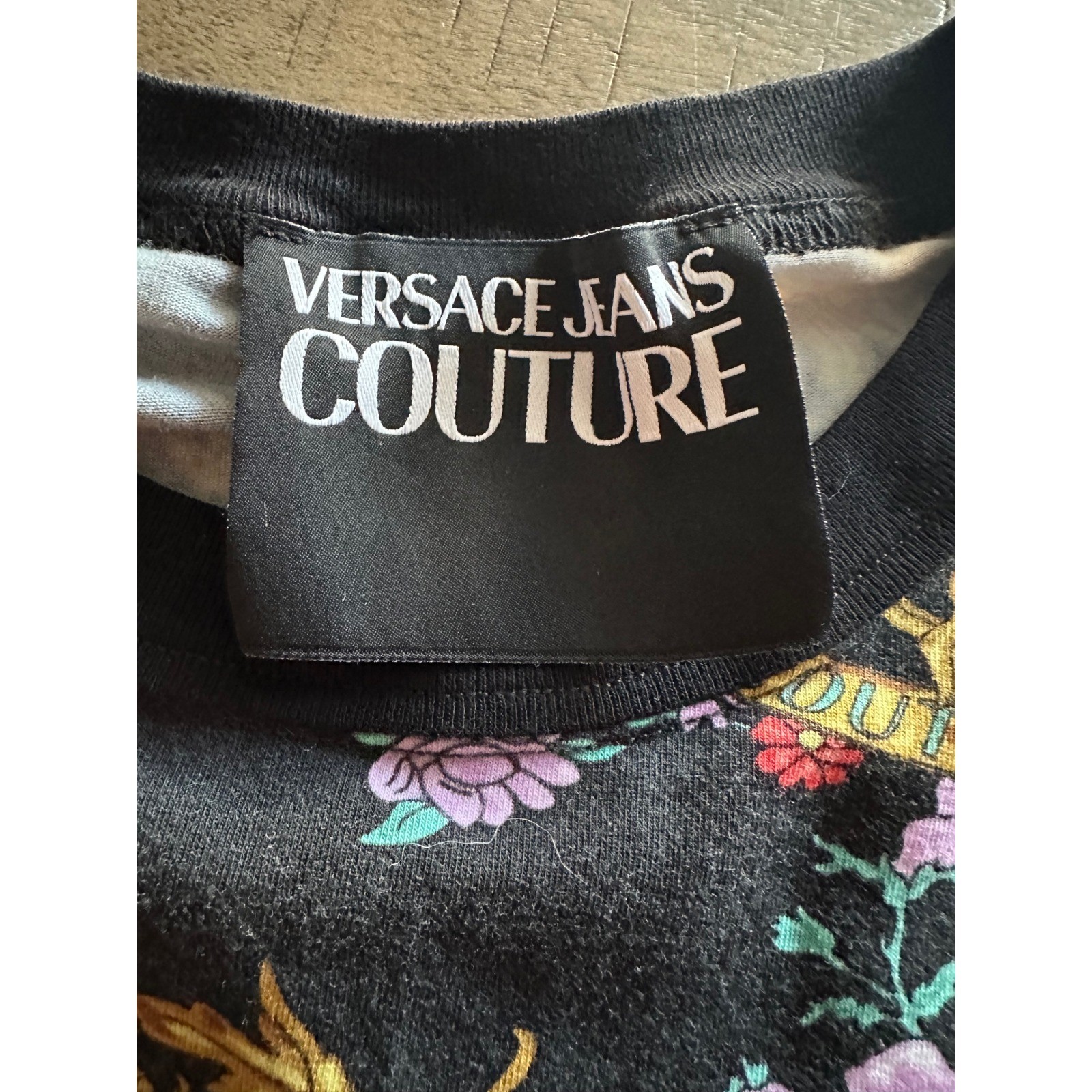 Versace Jeans Couture Sunflower Baroque Floral T-Shirt Dress – Tailored Mini