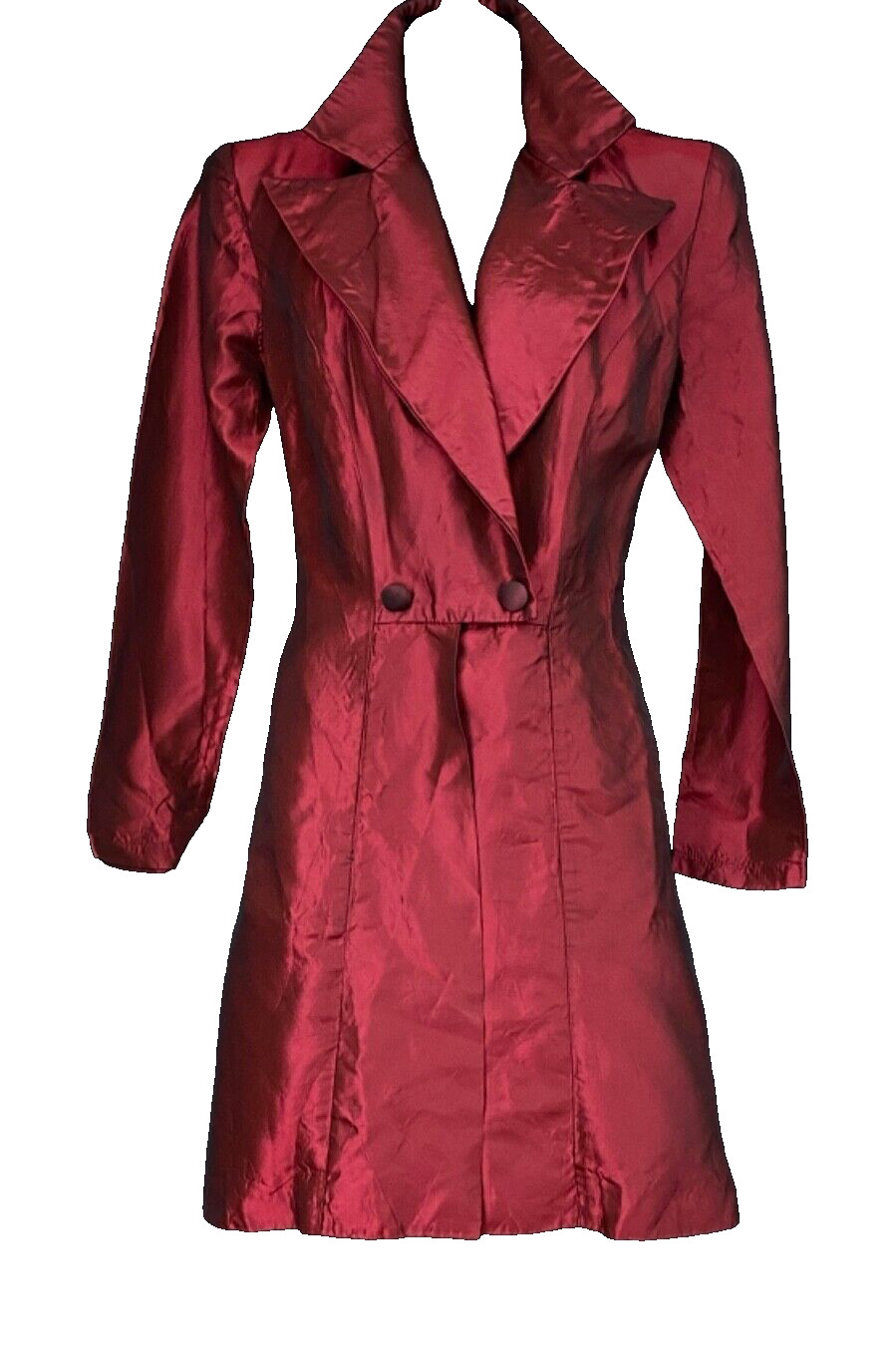 Vintage 1980s red Victorian-style jacket S M long goth glam tuxedo tailored