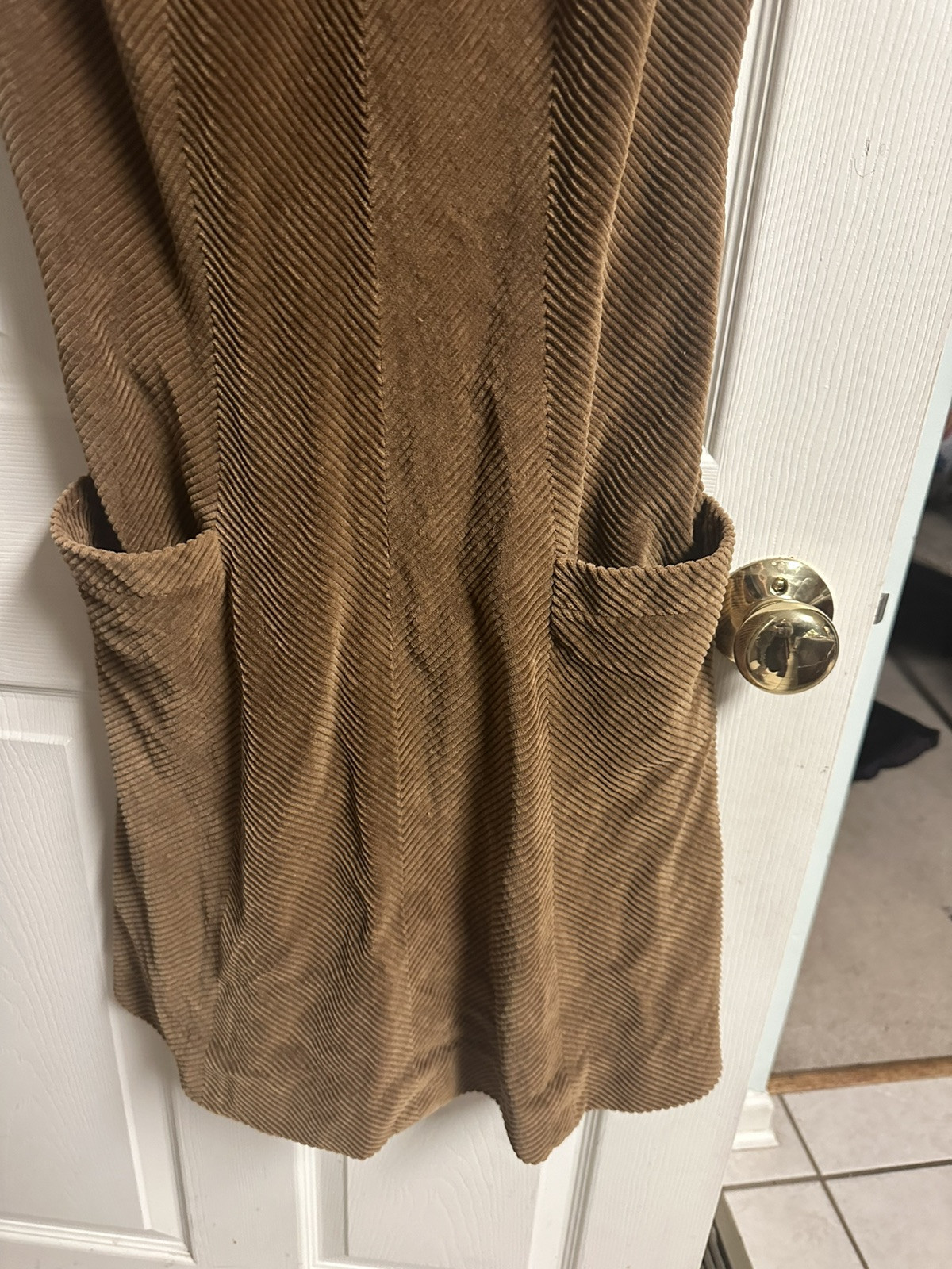 60s 70s Corduroy Dress Jacket Set Majestic Small 36w Brown Mod Grunge A Line