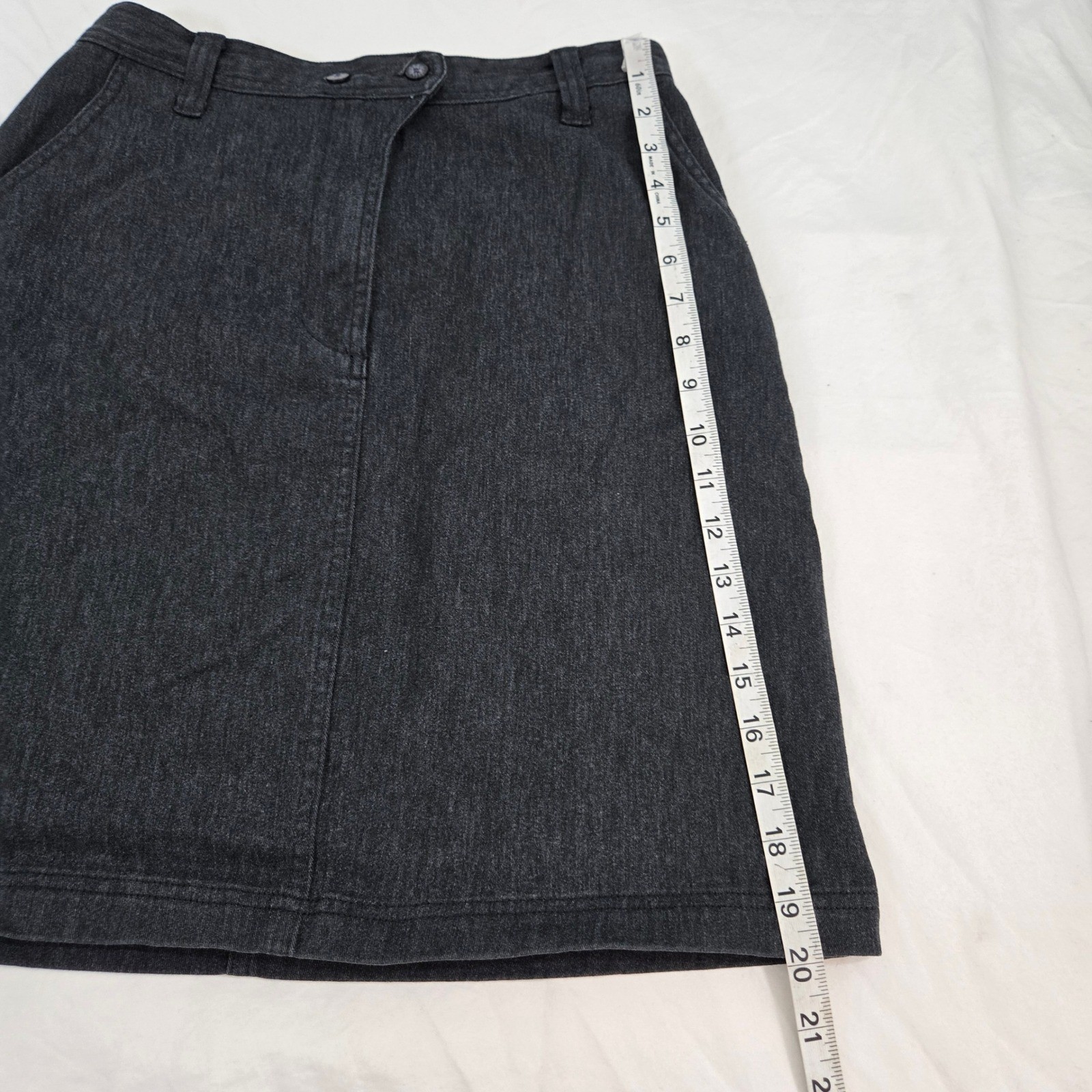 Vintage The Territory Ahead Denim Skirt Womens 10 Black Midi Pencil Y2K Normcore