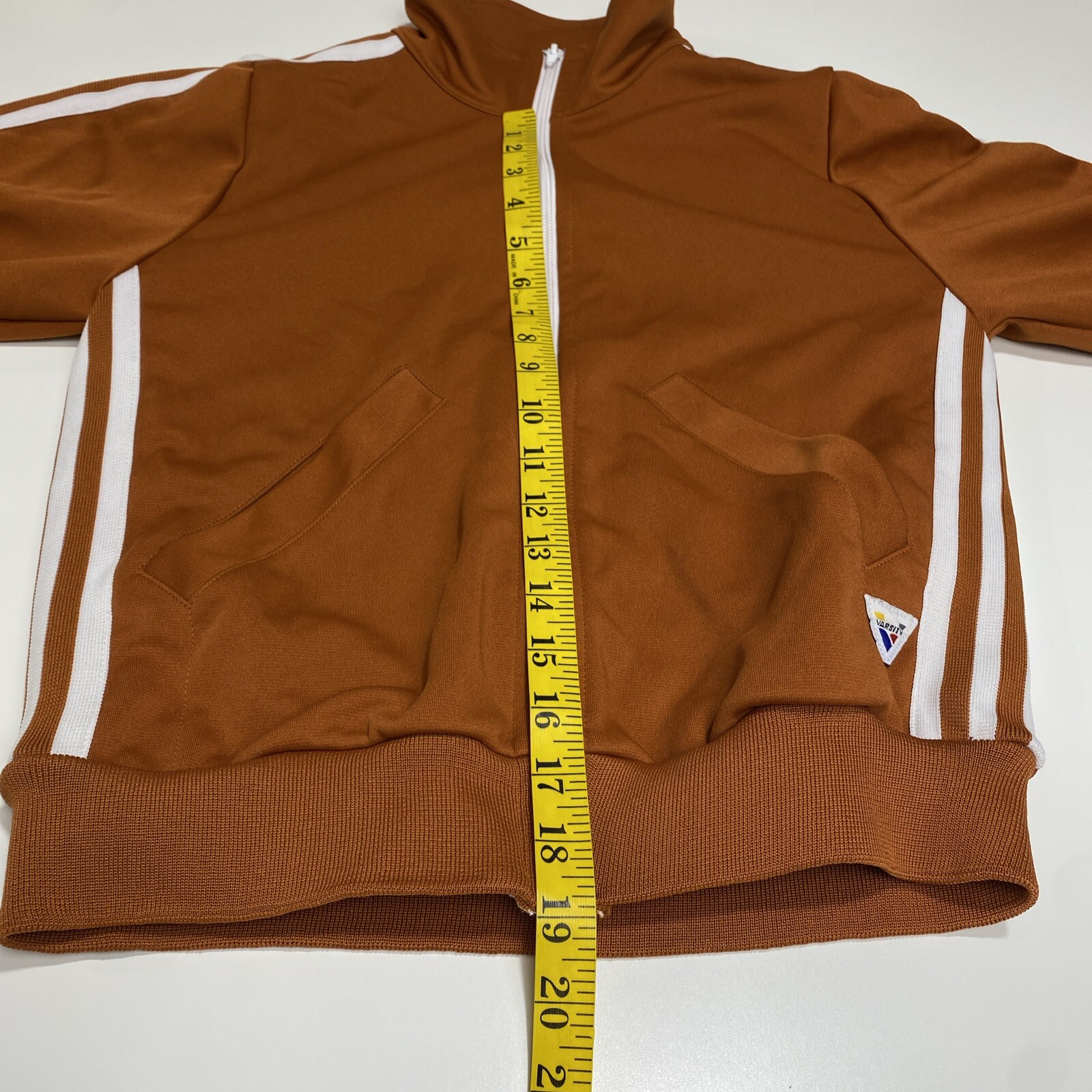 Vintage Varsity Spirit Fashions Cheer Full Zip Jacket Sz S Orange Made in USA