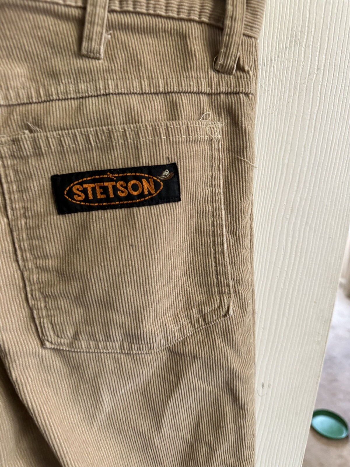 Stetson Vnt 90s Y2K Tan Corduroy Pants Sz Med 29 Beige Flare 41-42 Country