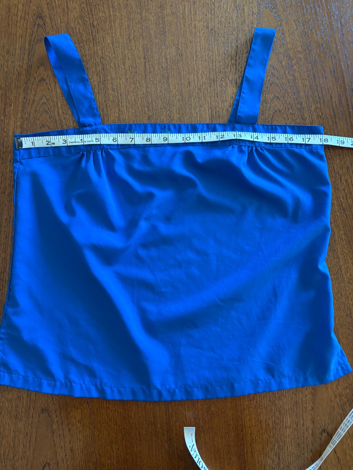 1980s Vintage Ship’n Shore Blue Smock Tank Top M Flower Thin Boho Rockabilly