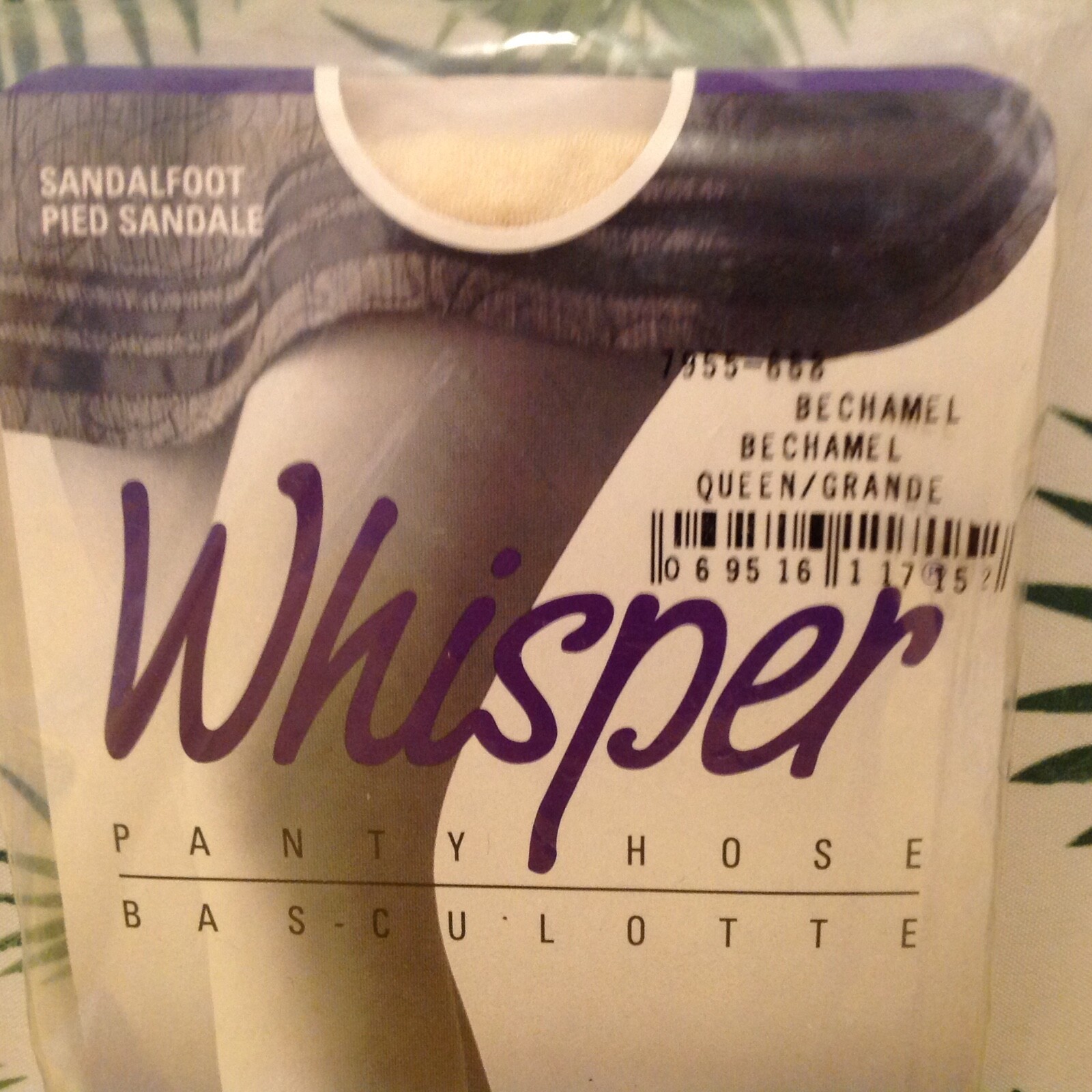 Vintage Pantyhose Whisper Satin Control Top Color Bechamel Size Queen BC003A